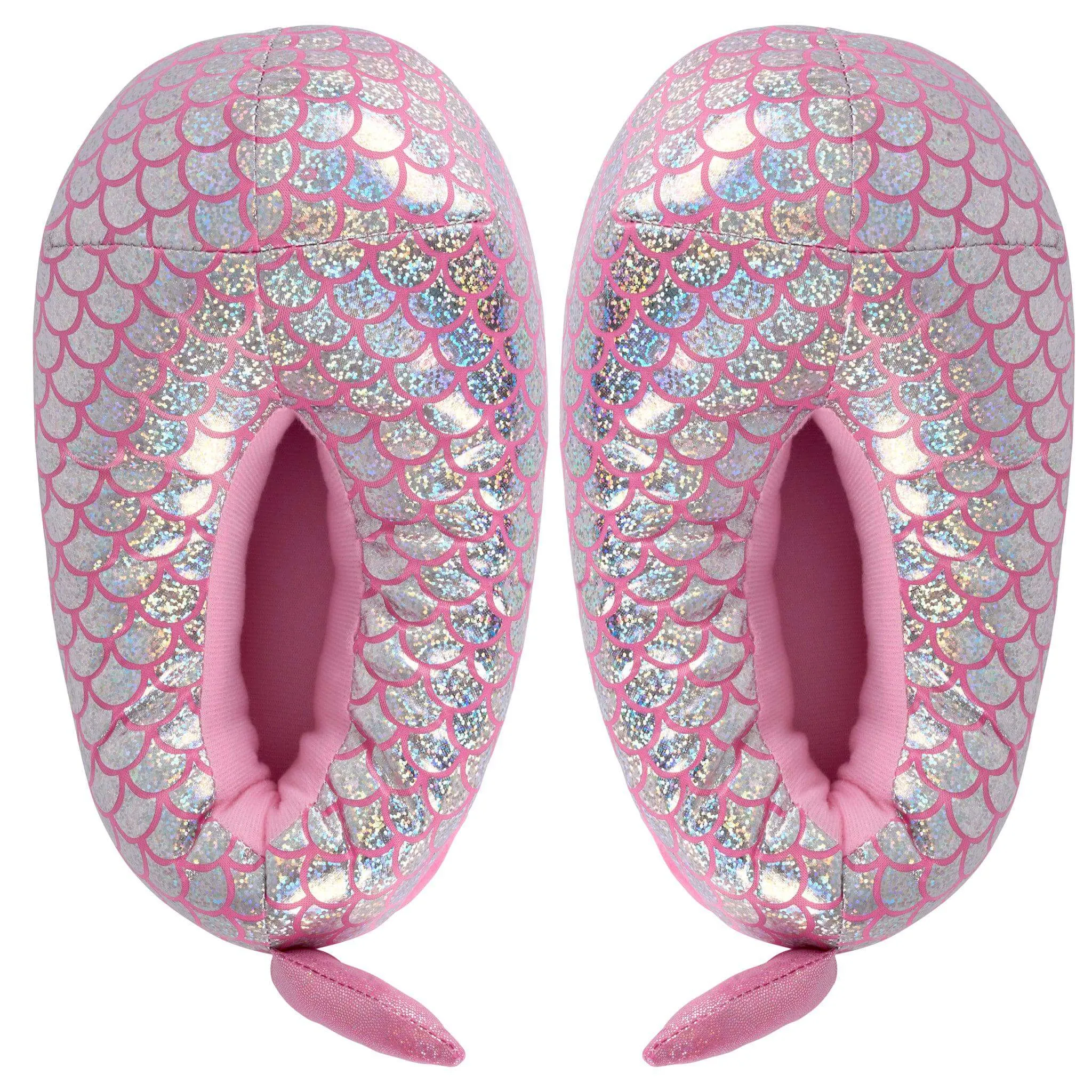 3D Padded Slippers Pink Mermaid - UK Size 2-6