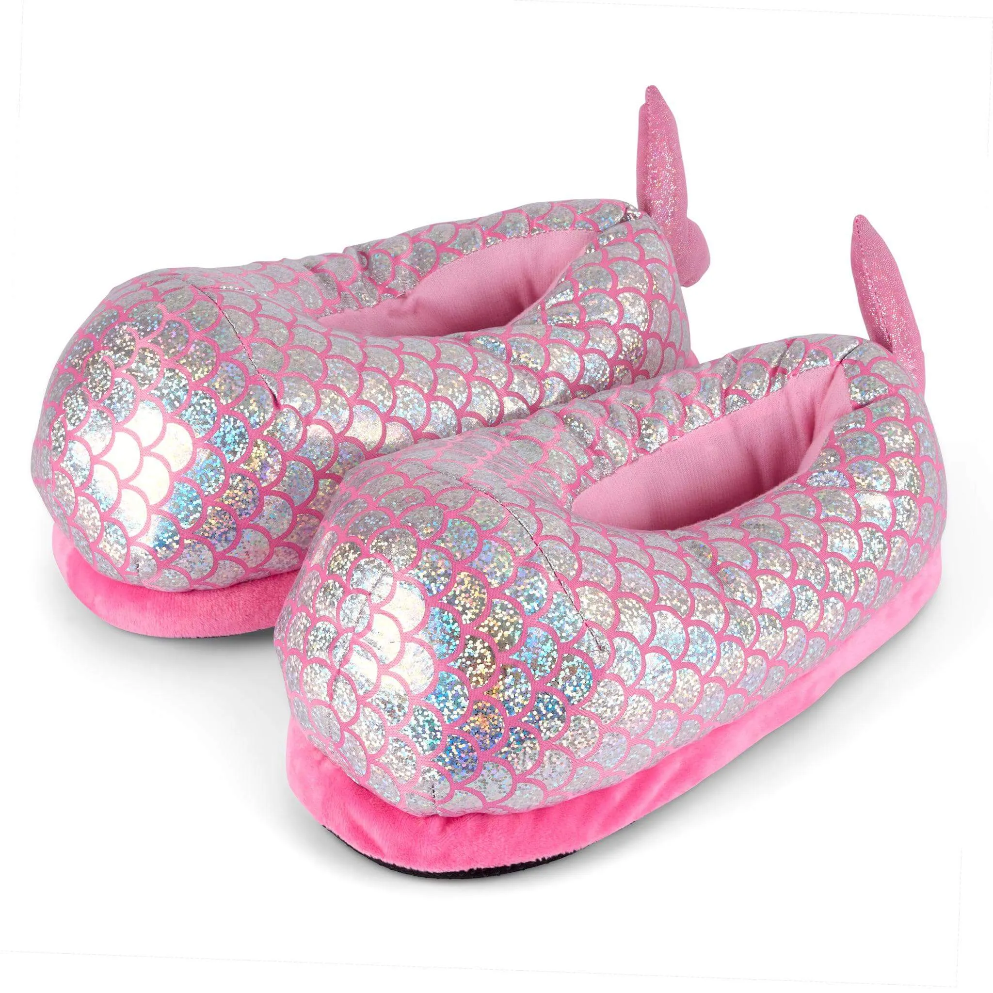 3D Padded Slippers Pink Mermaid - UK Size 2-6