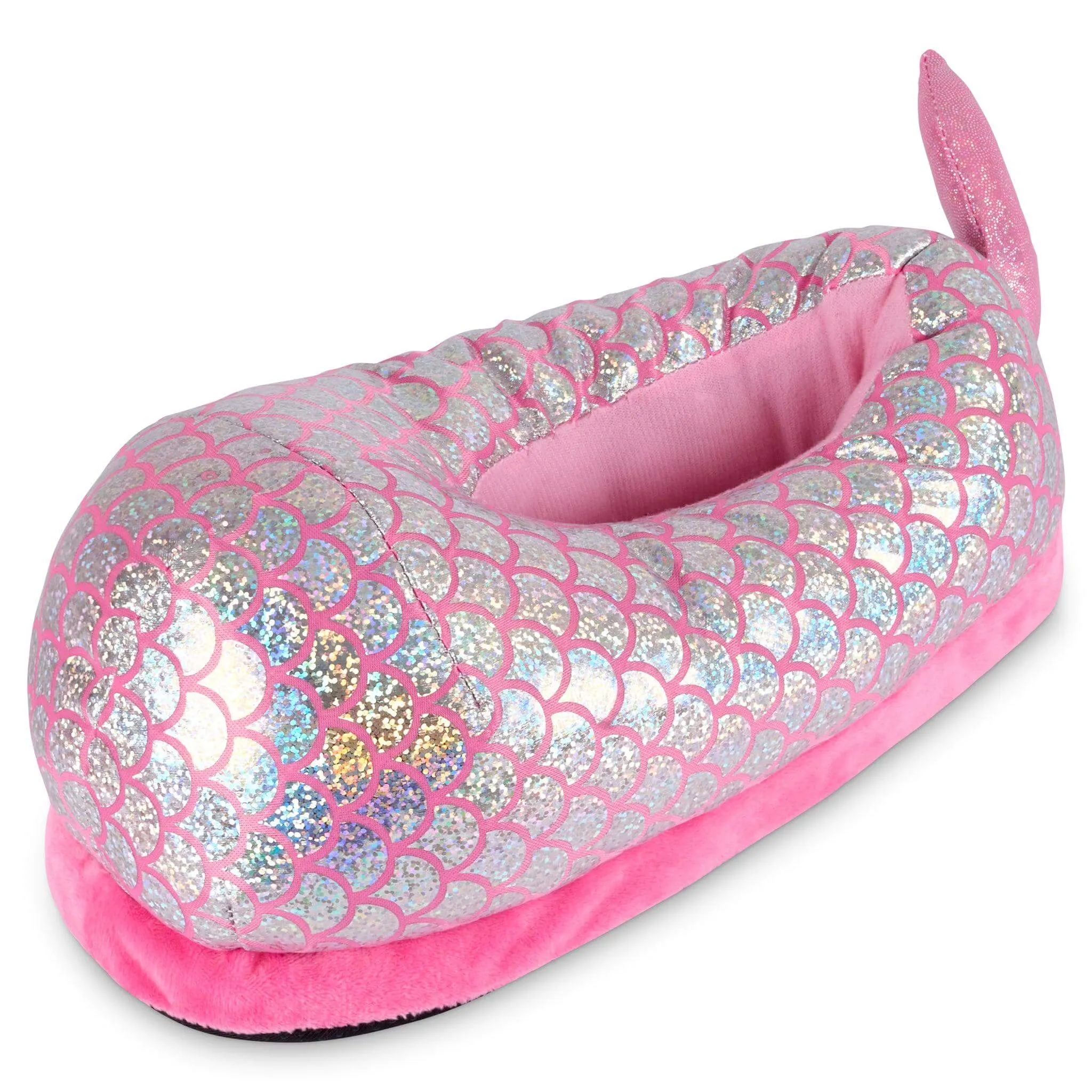 3D Padded Slippers Pink Mermaid - UK Size 2-6