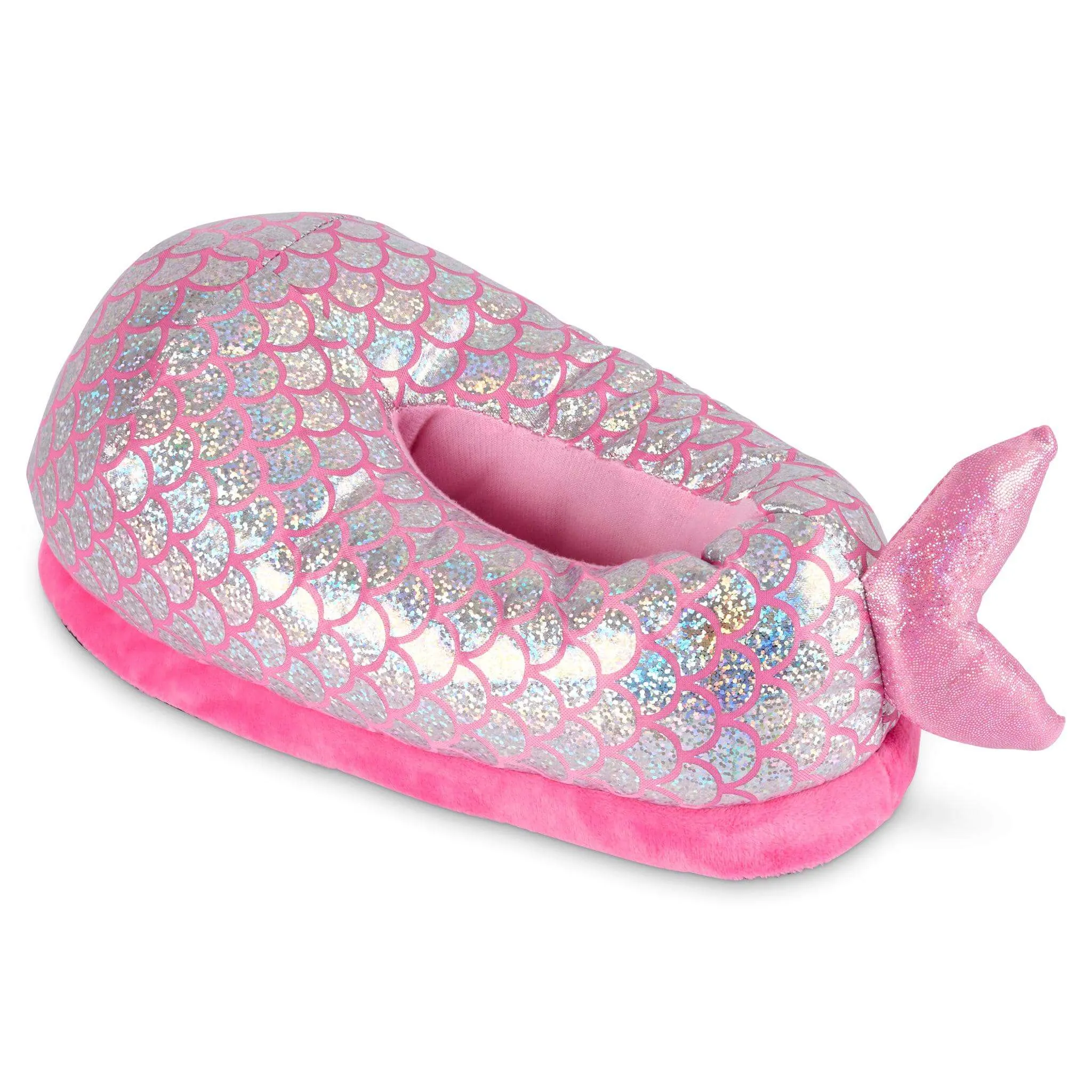 3D Padded Slippers Pink Mermaid - UK Size 2-6