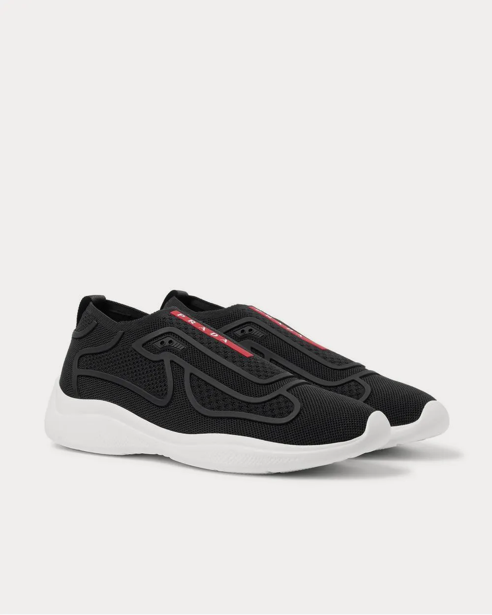 America's Cup Rubber-Trimmed Mesh Slip-On  Black low top sneakers
