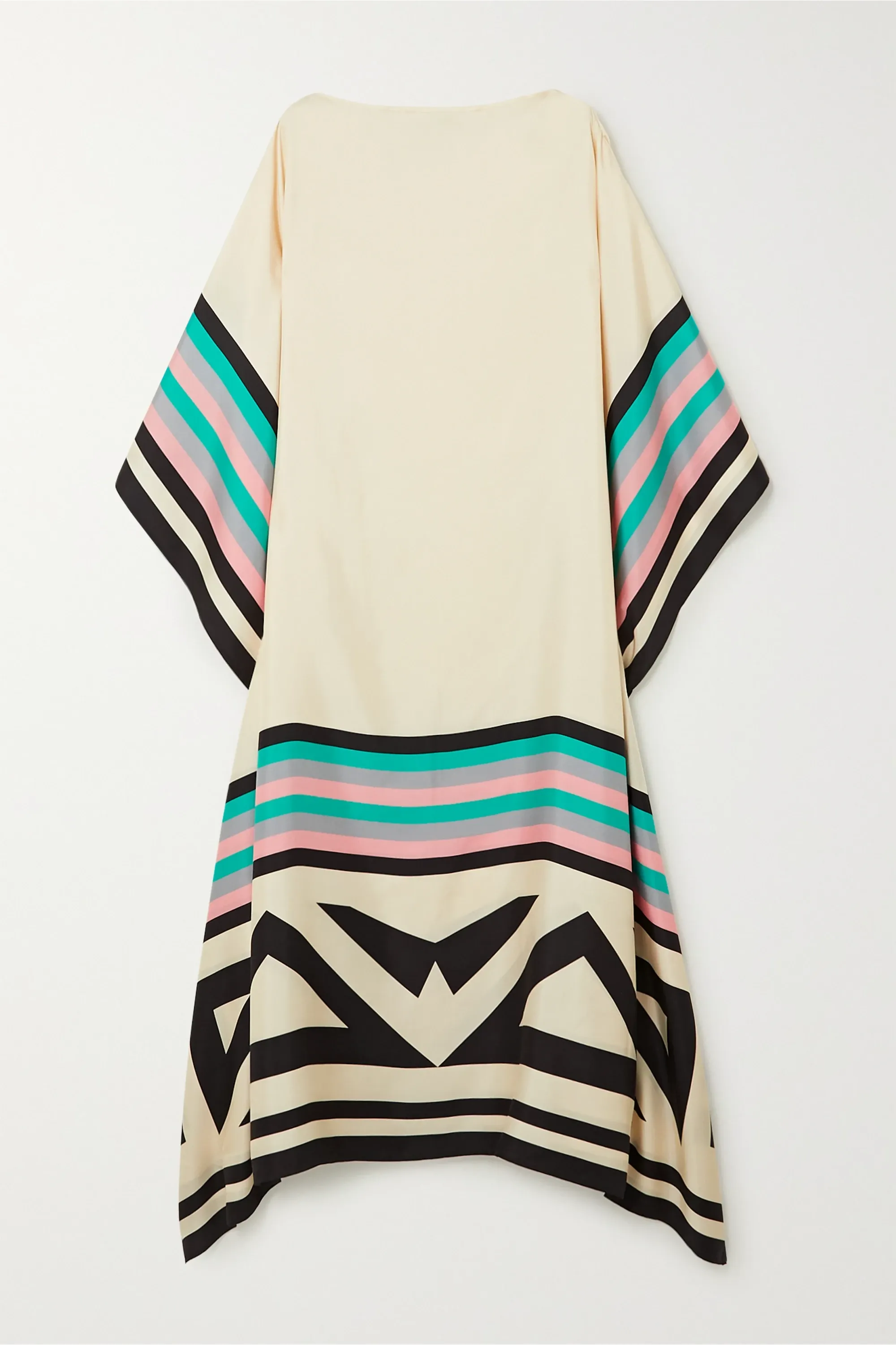 Beige Luxe Satin Silk Kaftan Dress