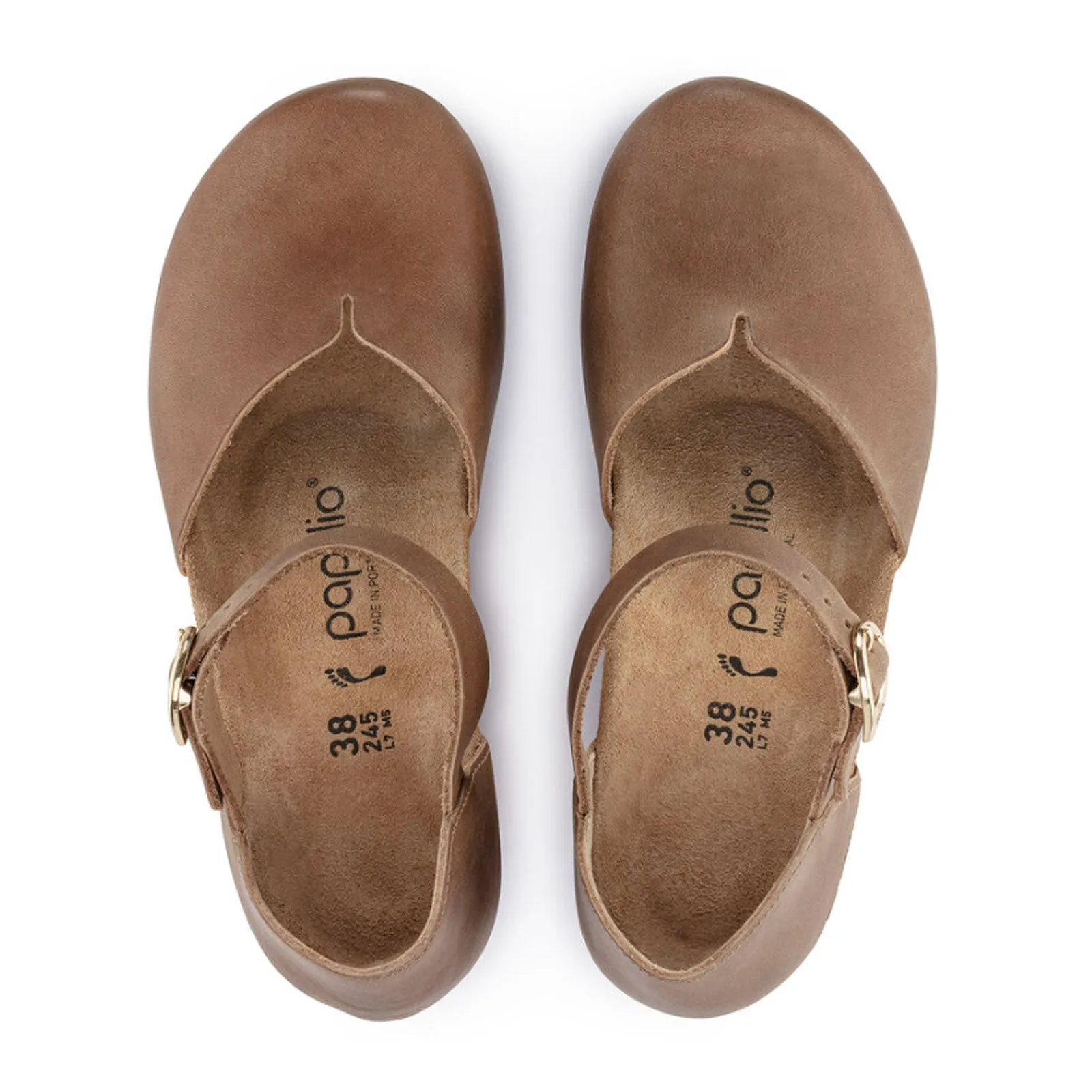 Birkenstock Mary Ring-Buckle Narrow Wedge Sandal (Women) - Cognac Oiled Leather