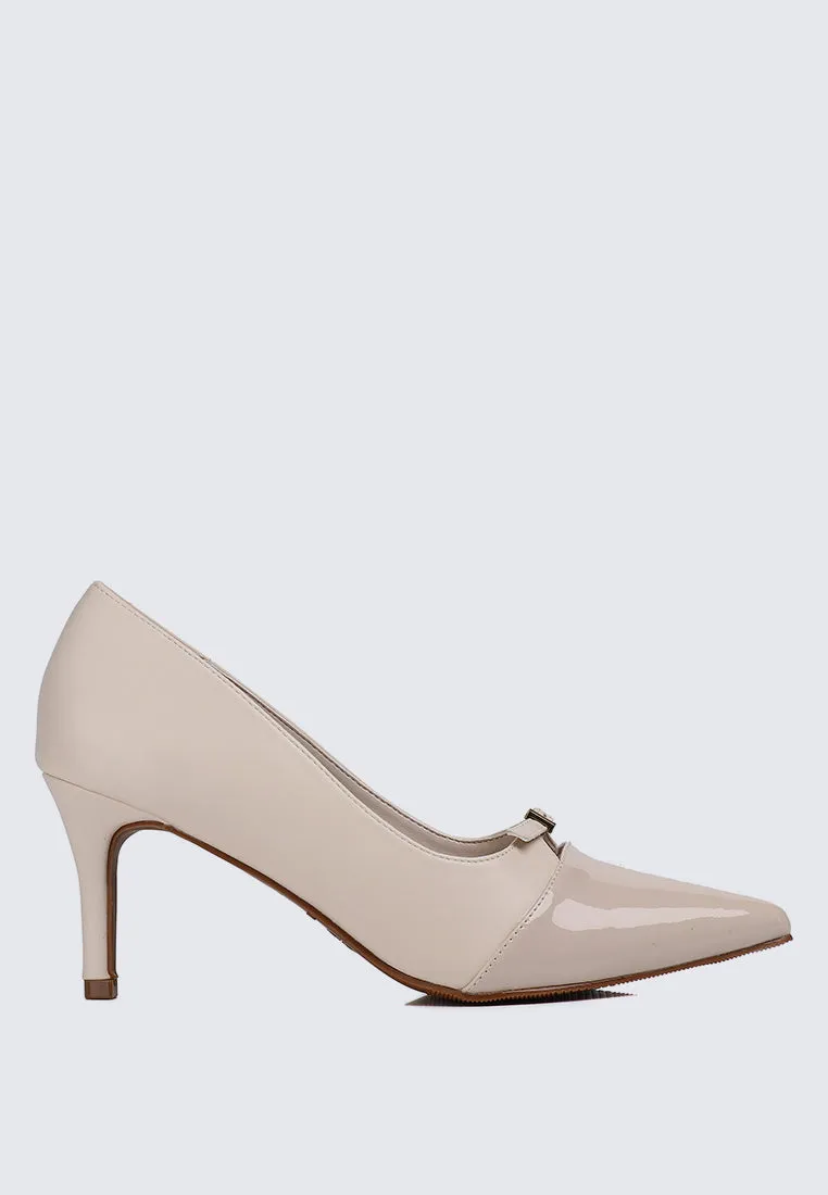 Callen Pointed Toe Pumps (Beige)