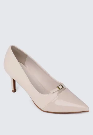 Callen Pointed Toe Pumps (Beige)