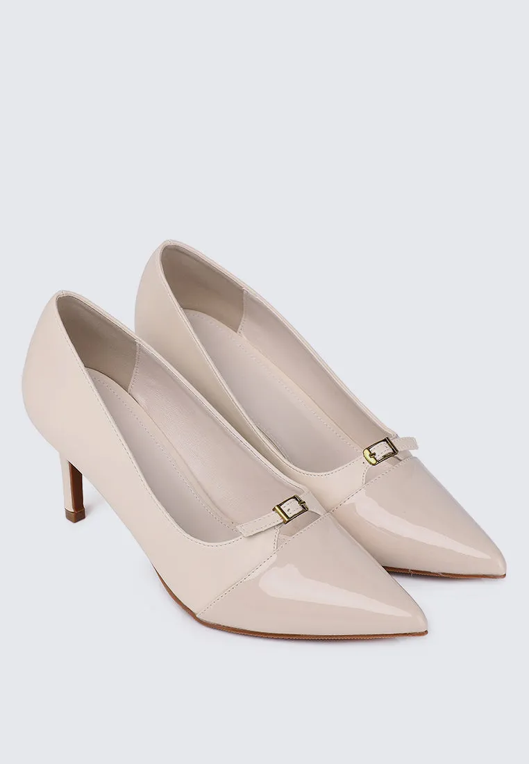 Callen Pointed Toe Pumps (Beige)