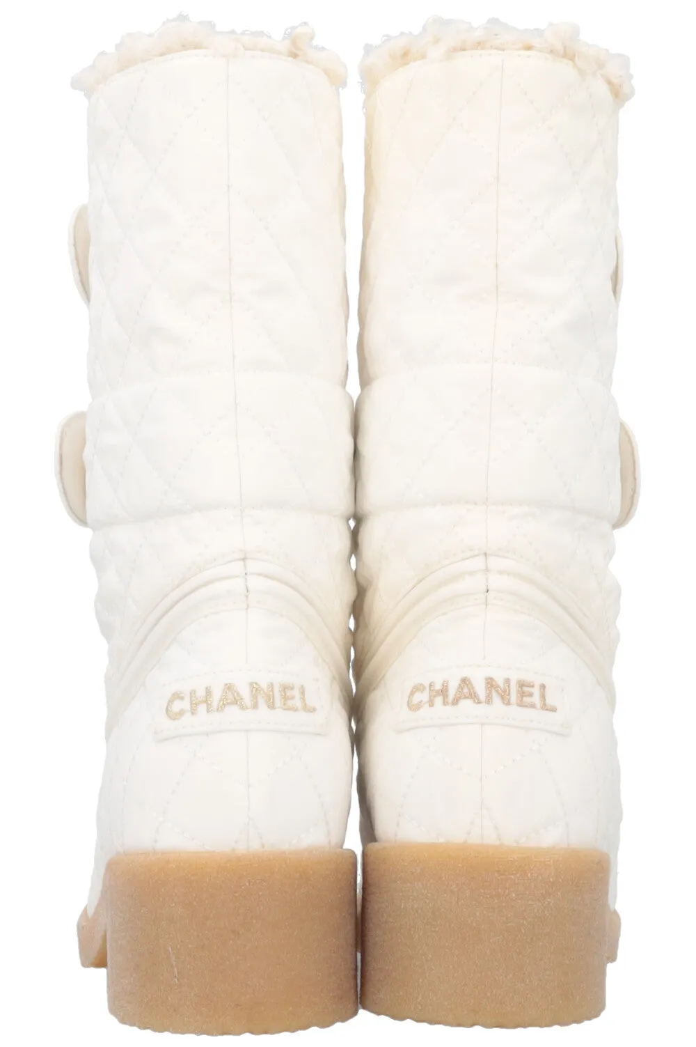 CHANEL Turnlock Boots Nylon White