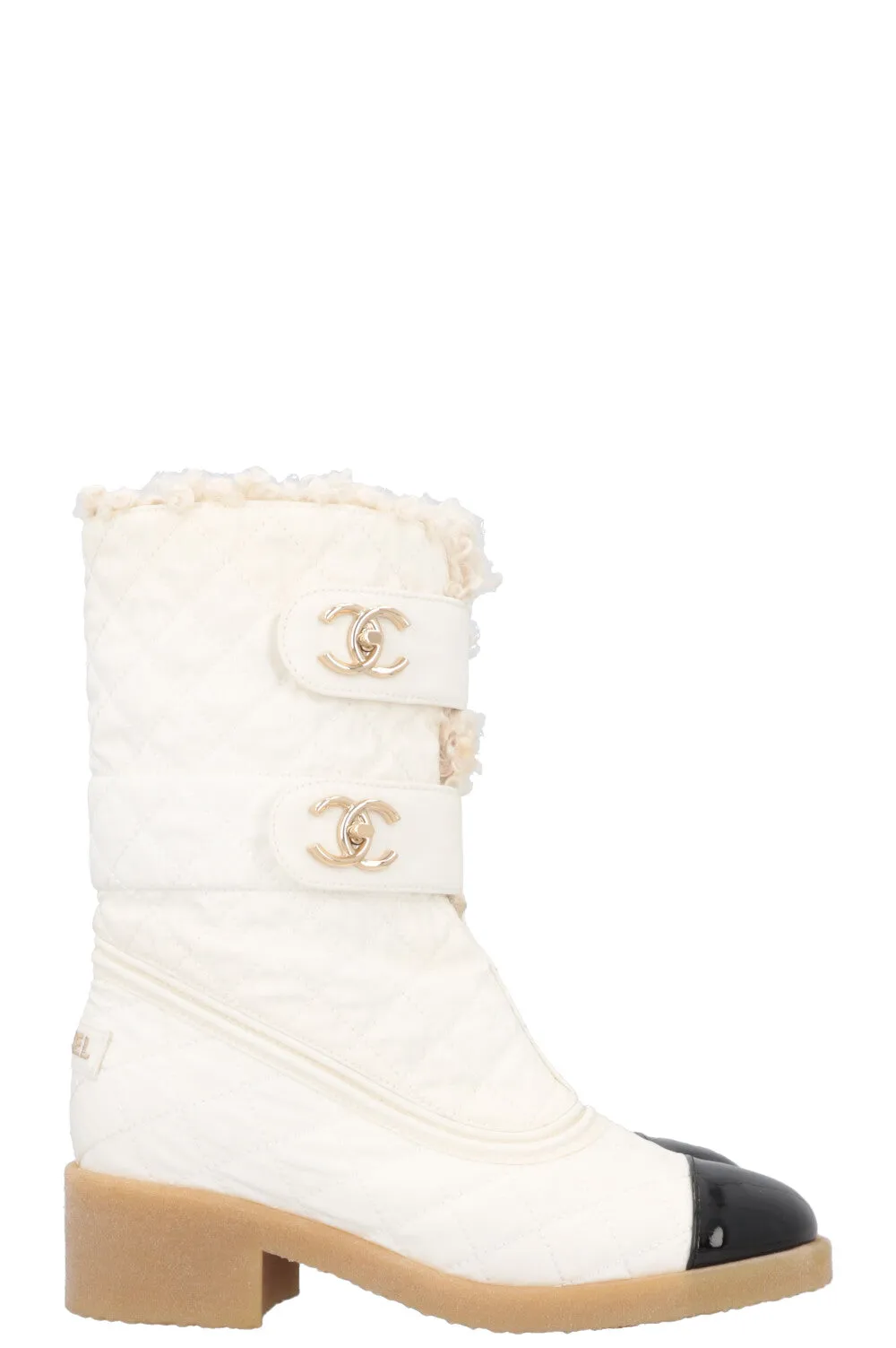 CHANEL Turnlock Boots Nylon White