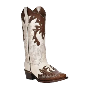 Circle G Women's Pearl Western Boot with Cognac Overlay