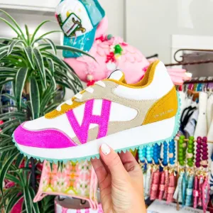 Cosmic 9 Sneaker - Cream/Hot Pink/Teal