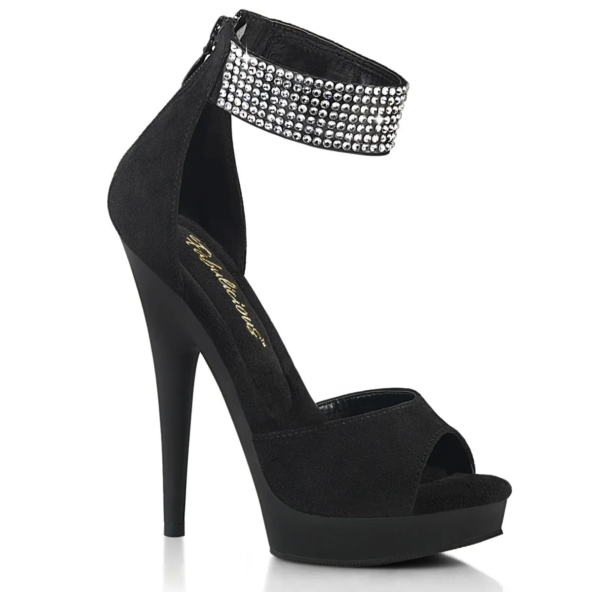 Fabulicious Sultry 625 Womens 6" Heel, Platform Rhinestone Sandal
