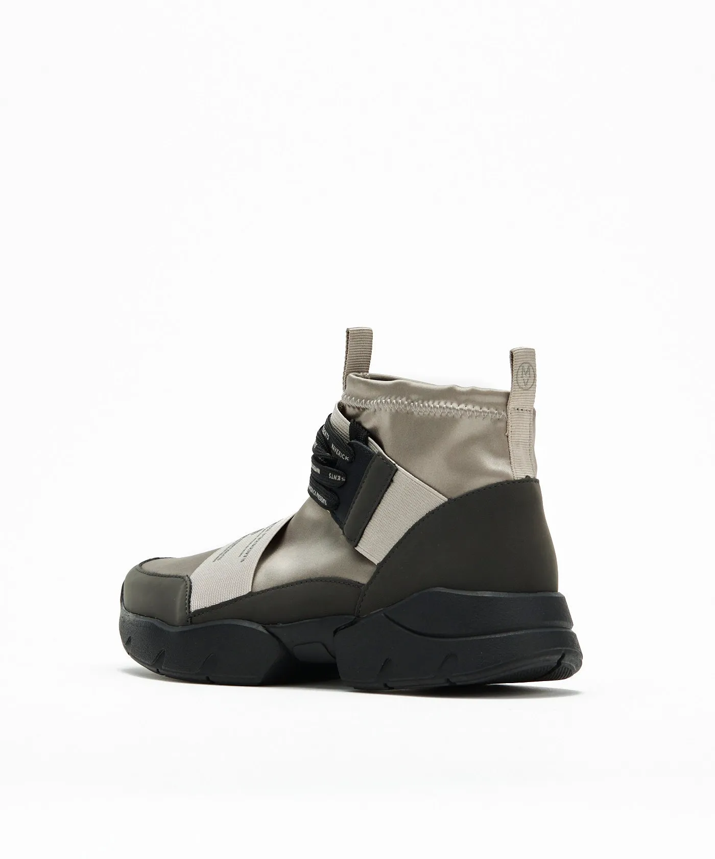 Futuristic High-Cut Sneakers - Khaki