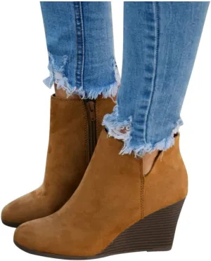 Gibobby Ankle Booties for Women Low Heel,Womens Ankle Boots Pointed Toe Faux Stacked Chunky Heels Tassels Side Zipper Booties