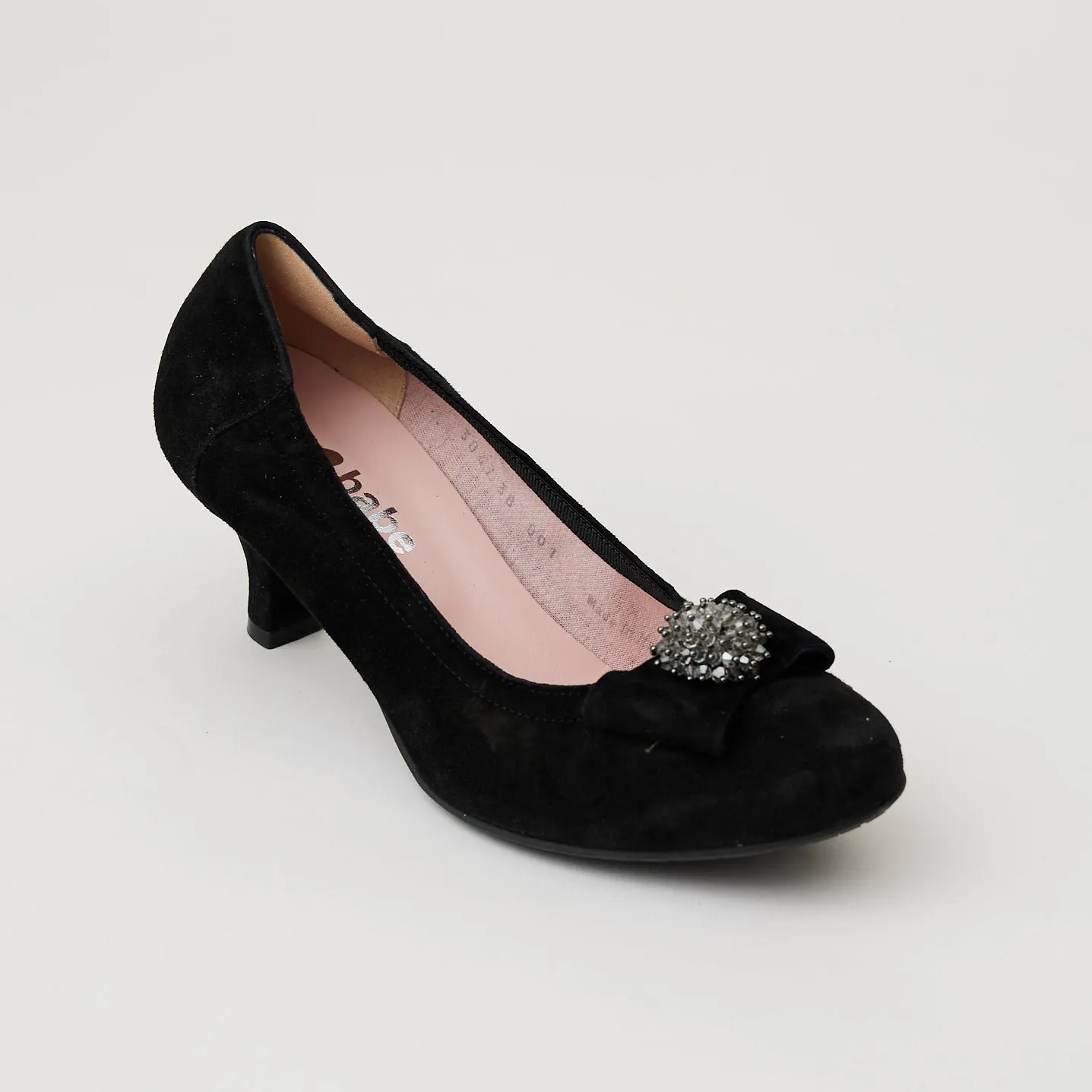 Le Babe Black Suede Kitten Heel Pumps