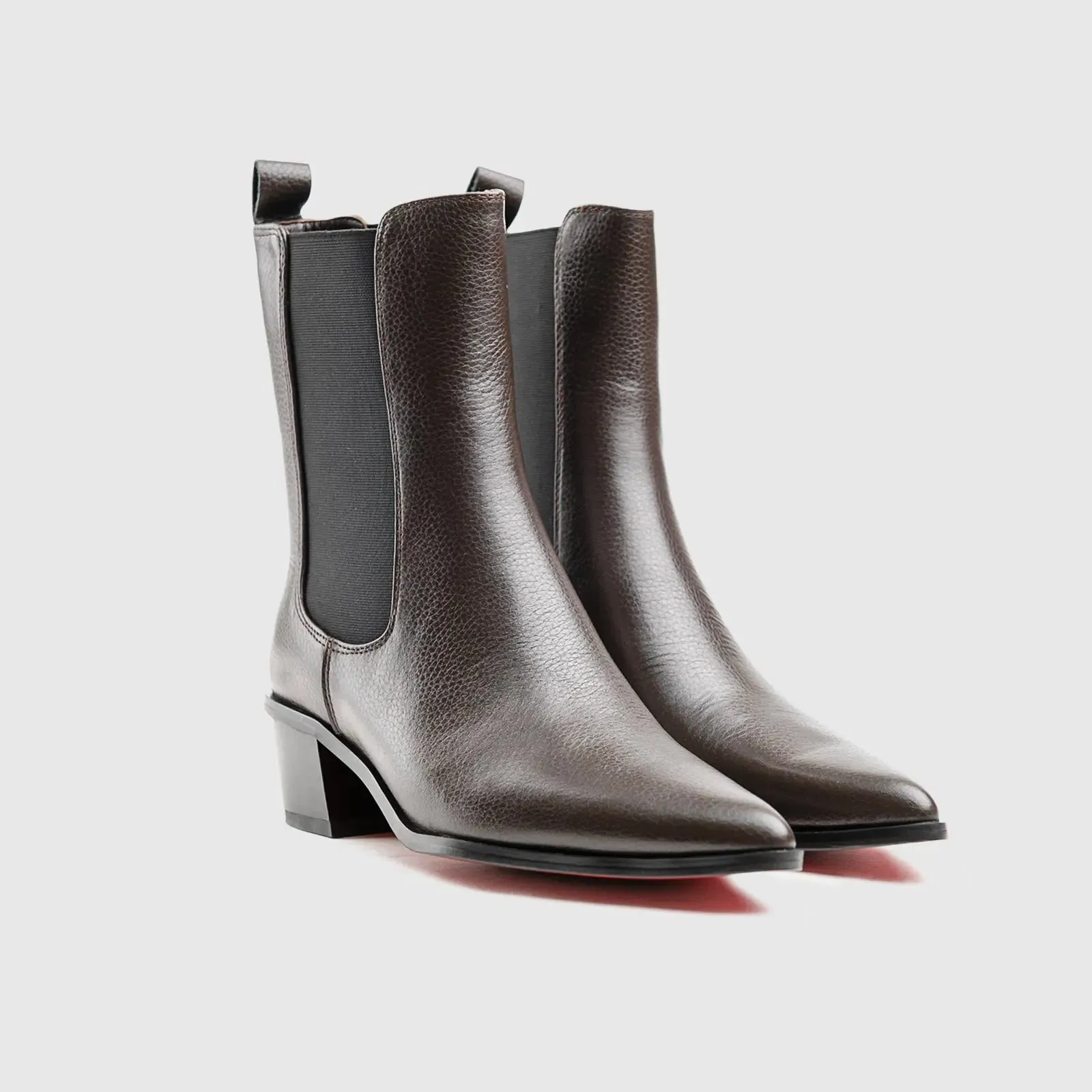 Leather Statement Ankle Boots Brown Lar006