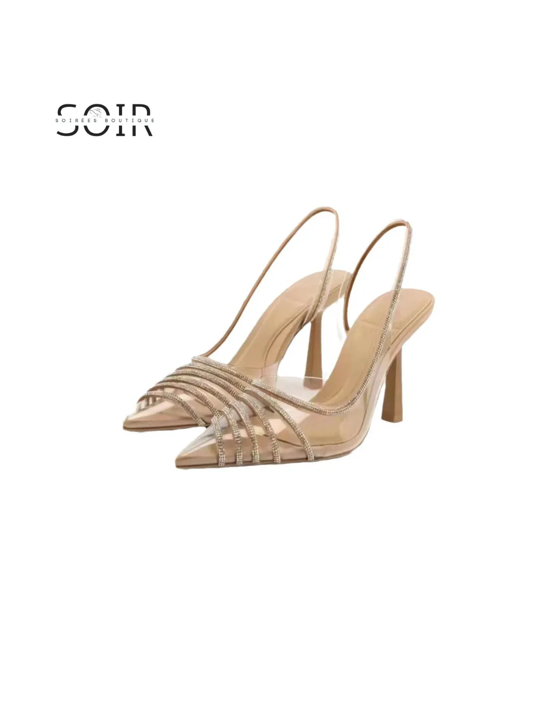 Lustre Mirage Pointed Toe Low-cut Strap Heels