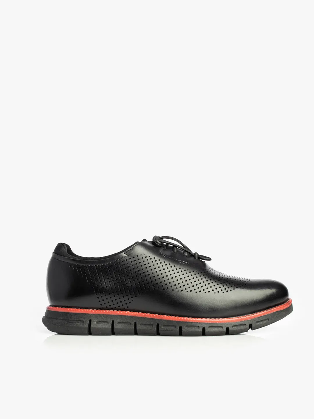 Men Black Perforation Oxford Shoes