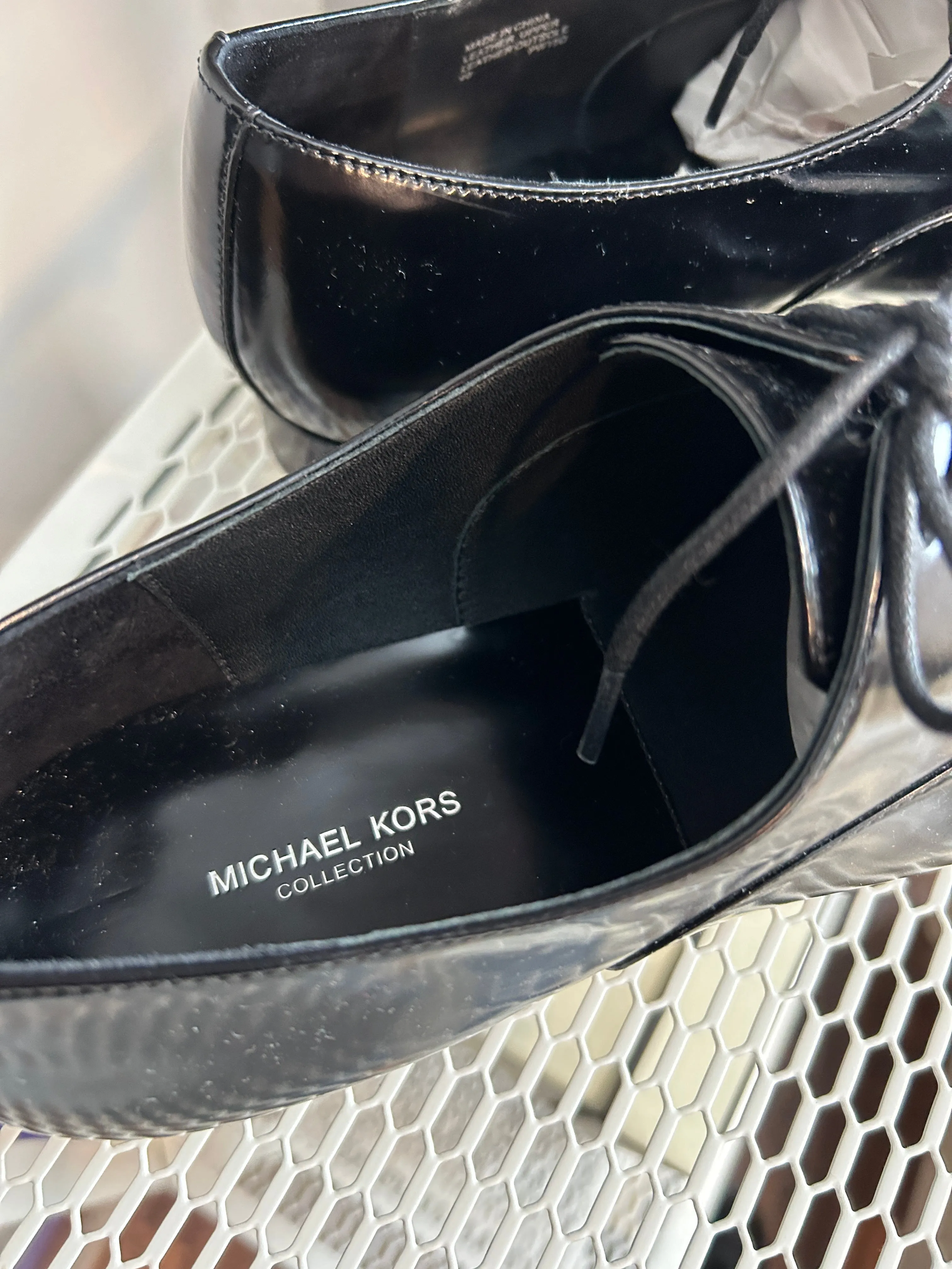 Michael Kors Collection Black Leather Oxfords Size 40