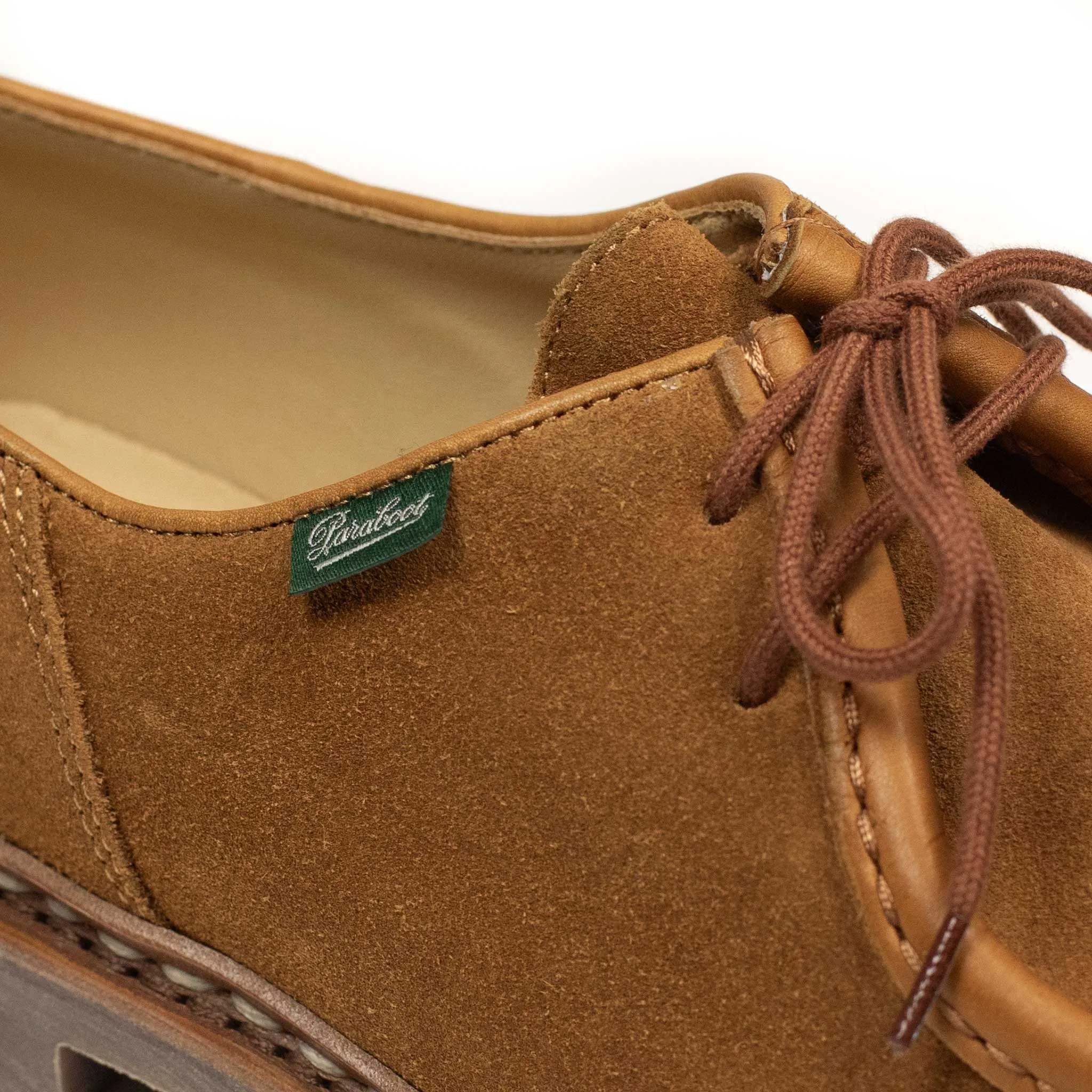 Michael tyrolean derbies in whiskey suede