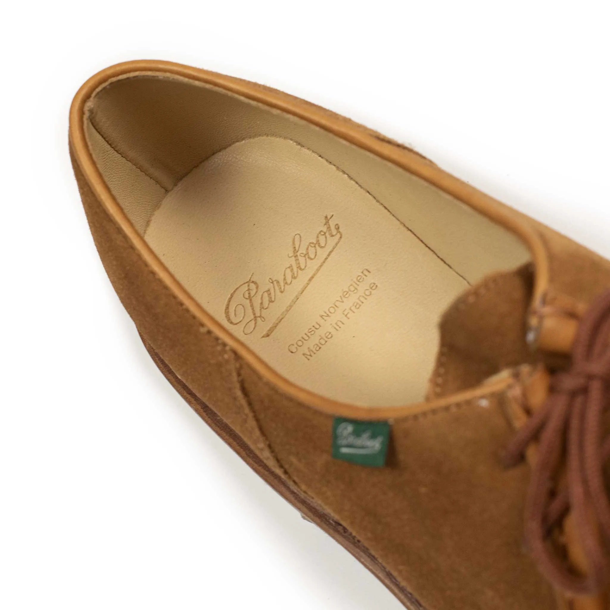 Michael tyrolean derbies in whiskey suede