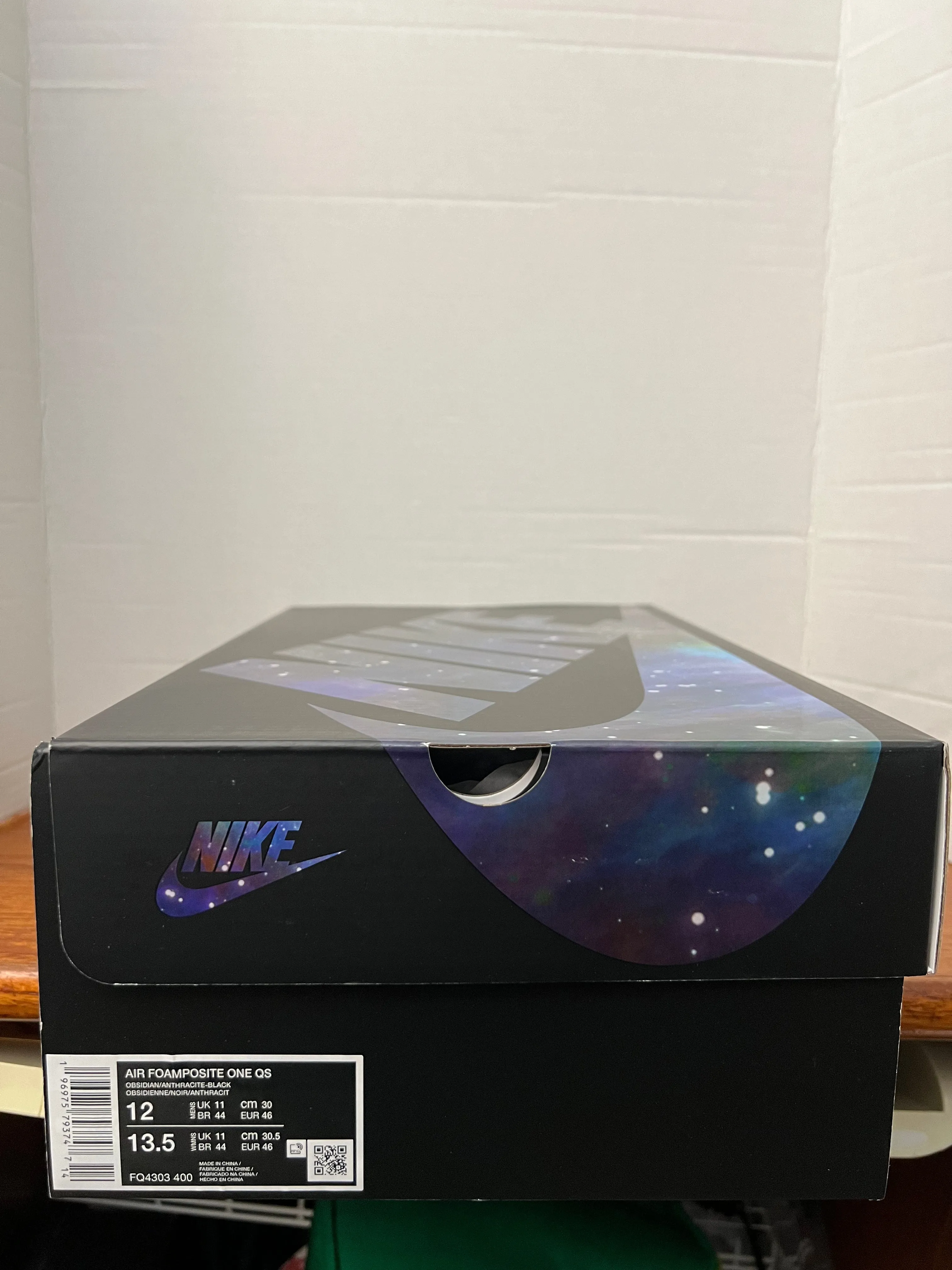 Nike Air Foamposite One QS Galaxy 2025 Men Size 12 Blue Black Purple FQ4303-400