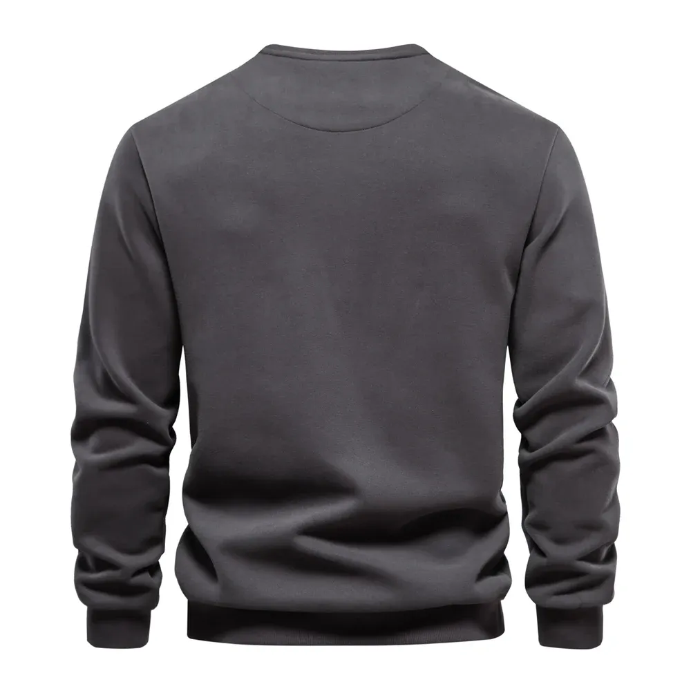 Opstndz - Heren Sweater Met Ronde Hals En Ritszak - Casual Stijl - Heren Trui