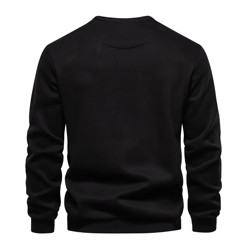 Opstndz - Heren Sweater Met Ronde Hals En Ritszak - Casual Stijl - Heren Trui