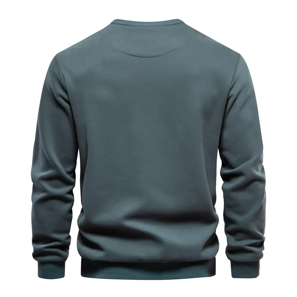 Opstndz - Heren Sweater Met Ronde Hals En Ritszak - Casual Stijl - Heren Trui