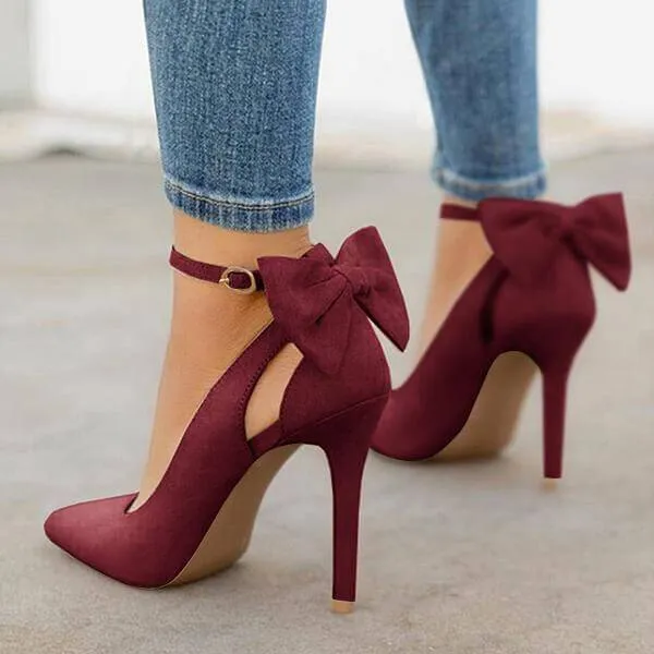 Pointed Toe Stiletto Heel Bot Pumps