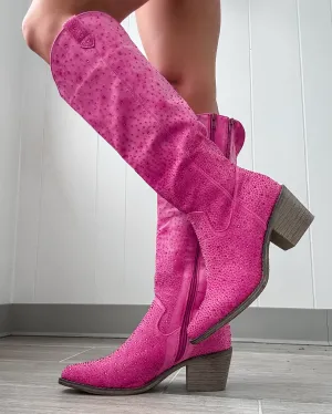 Sequoia Rhinestone Boots - Fuchsia