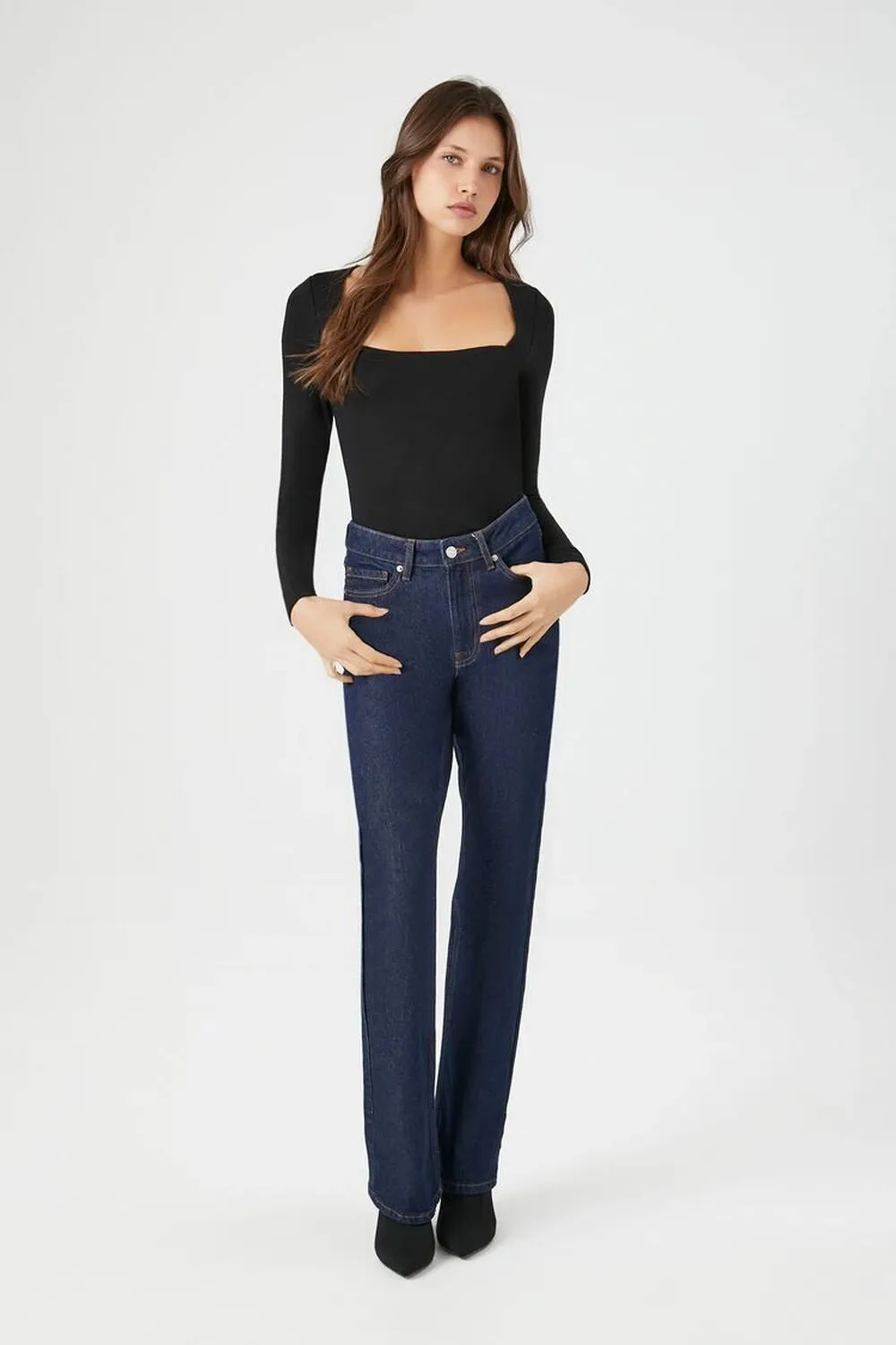 Square Neckline Knit Top