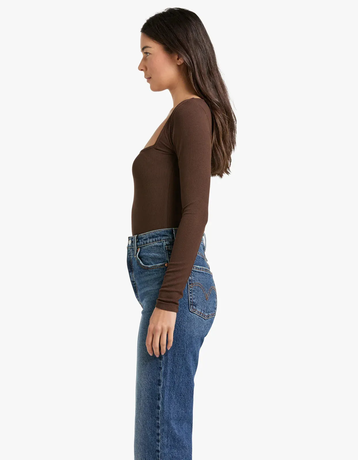 Square Neckline Knit Top