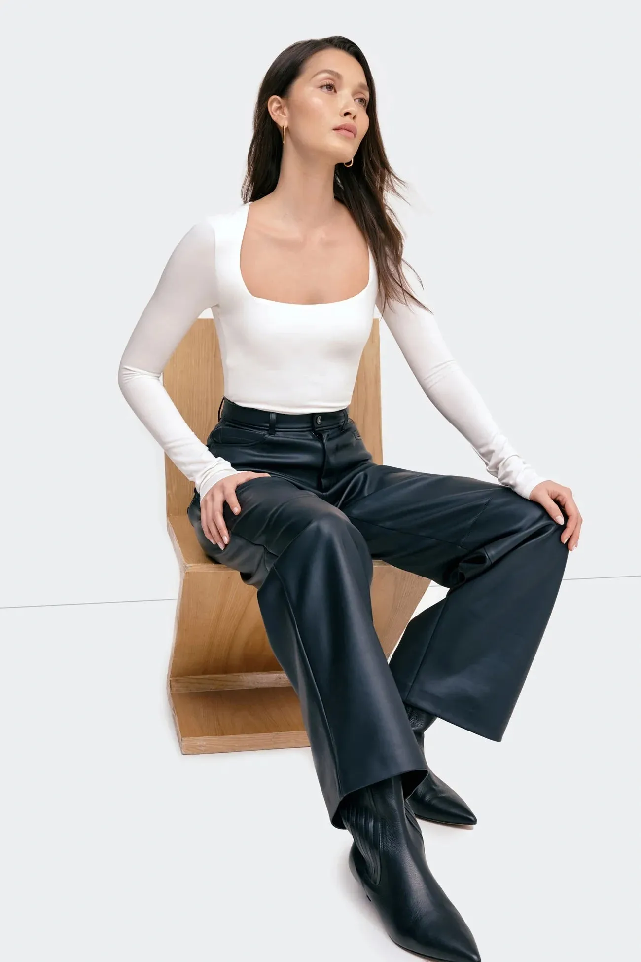 Square Neckline Knit Top