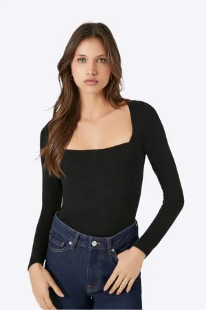 Square Neckline Knit Top