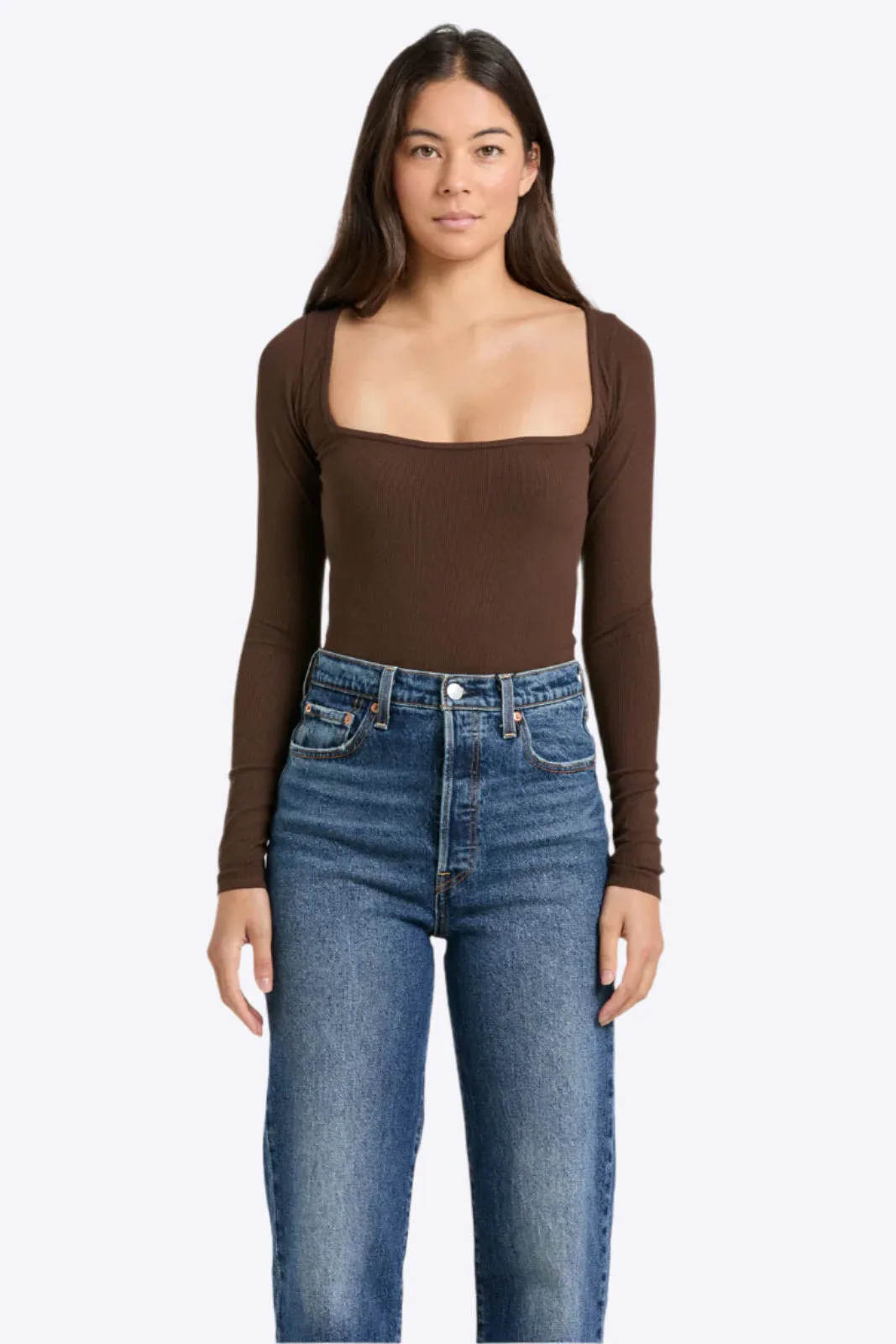 Square Neckline Knit Top