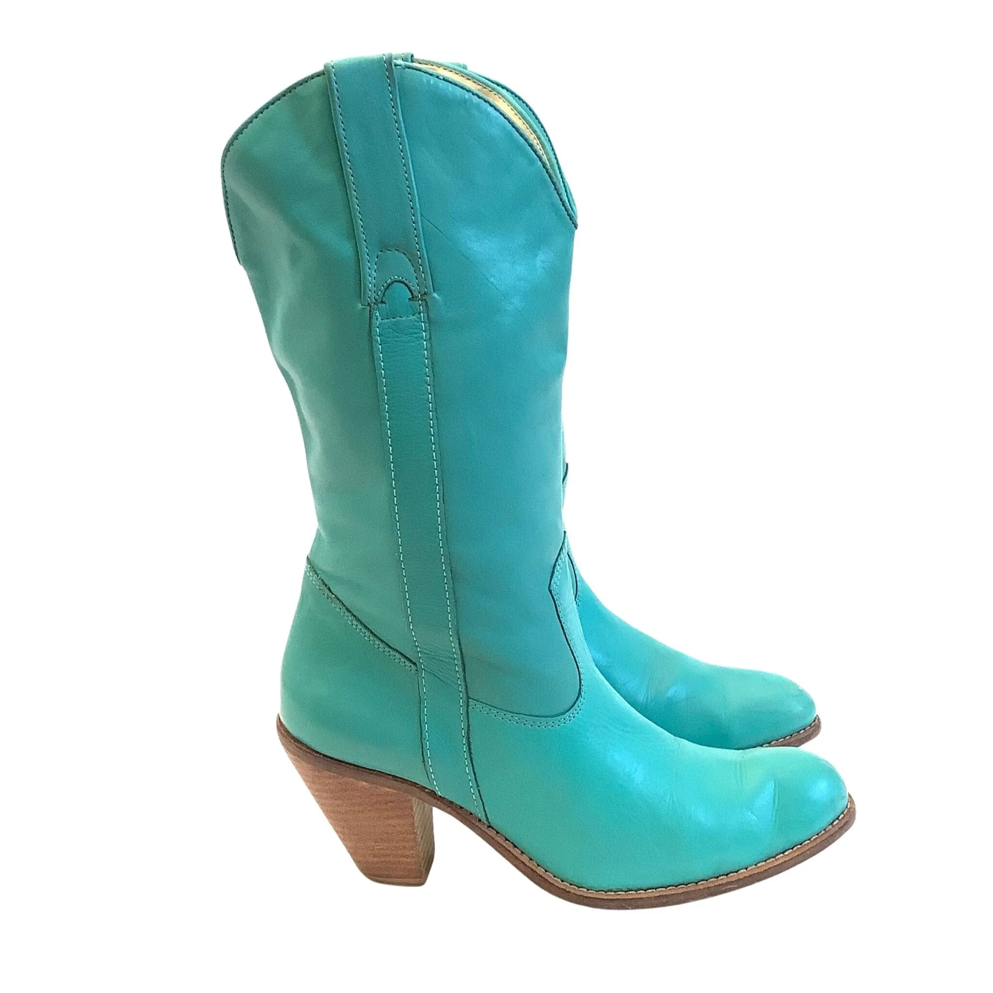 Teal Blue Western Boots