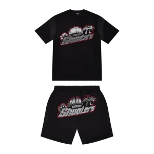 TRAPSTAR SHOOTERS SHORT SET - BLACK/RED