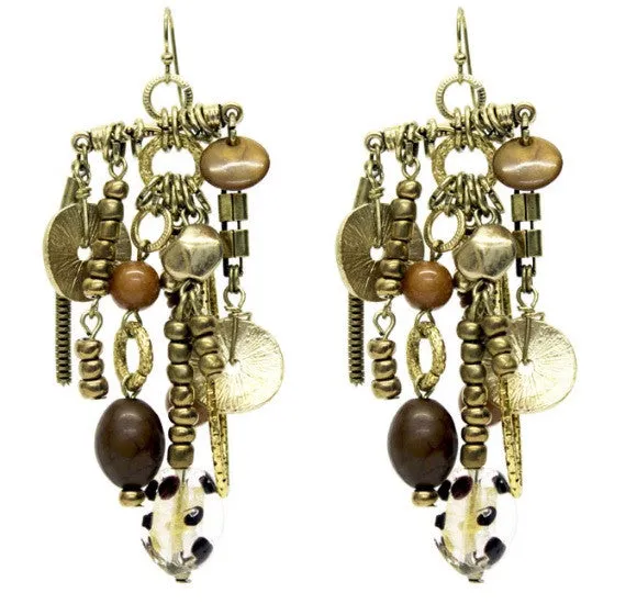 Treska | Chain & Bead Statement Earrings
