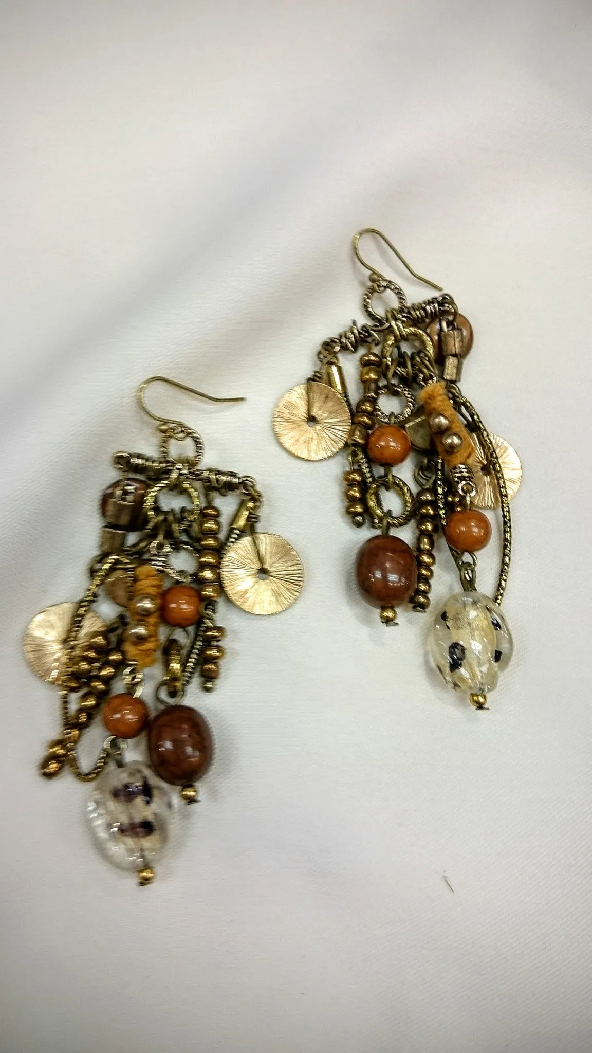 Treska | Chain & Bead Statement Earrings