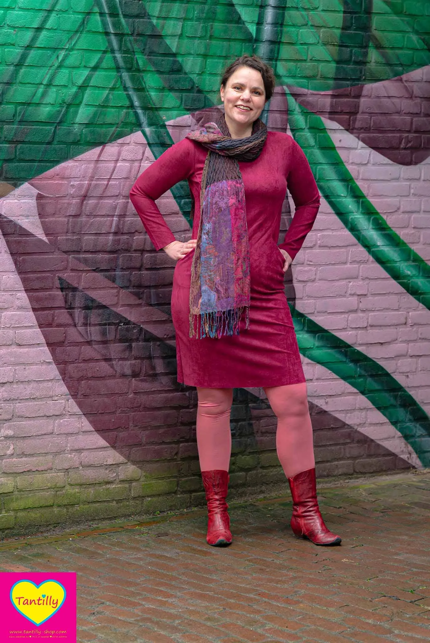 Velvet Sporty dress - pruim