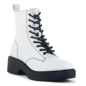 White Soft Leather Statement Boot