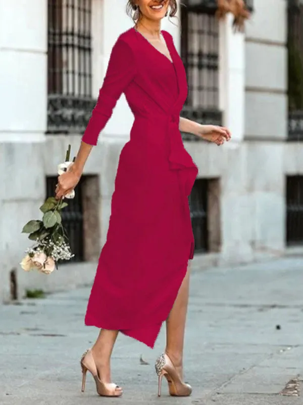 Womens Retro Ethnic Wind Long Sleeved Dress SIZE S-2XL