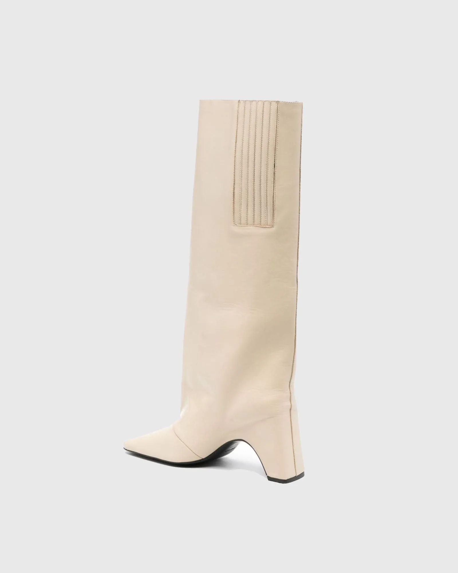 Yamin Leather Knee High Boots In White